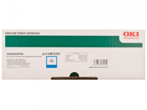 Оригинальный лазерный картридж Oki 43872323/43872307 для Oki C5650/ C5750, голубой, 2000 страниц