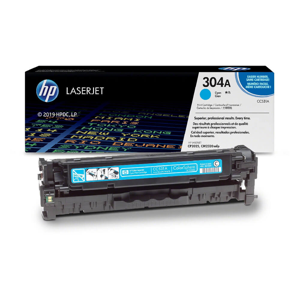 Оригинальный лазерный картридж HP 304A CC531A для, голубой, 2800 страниц Оригинальный лазерный картридж HP 304A CC531A для, голубой, 2800 страниц