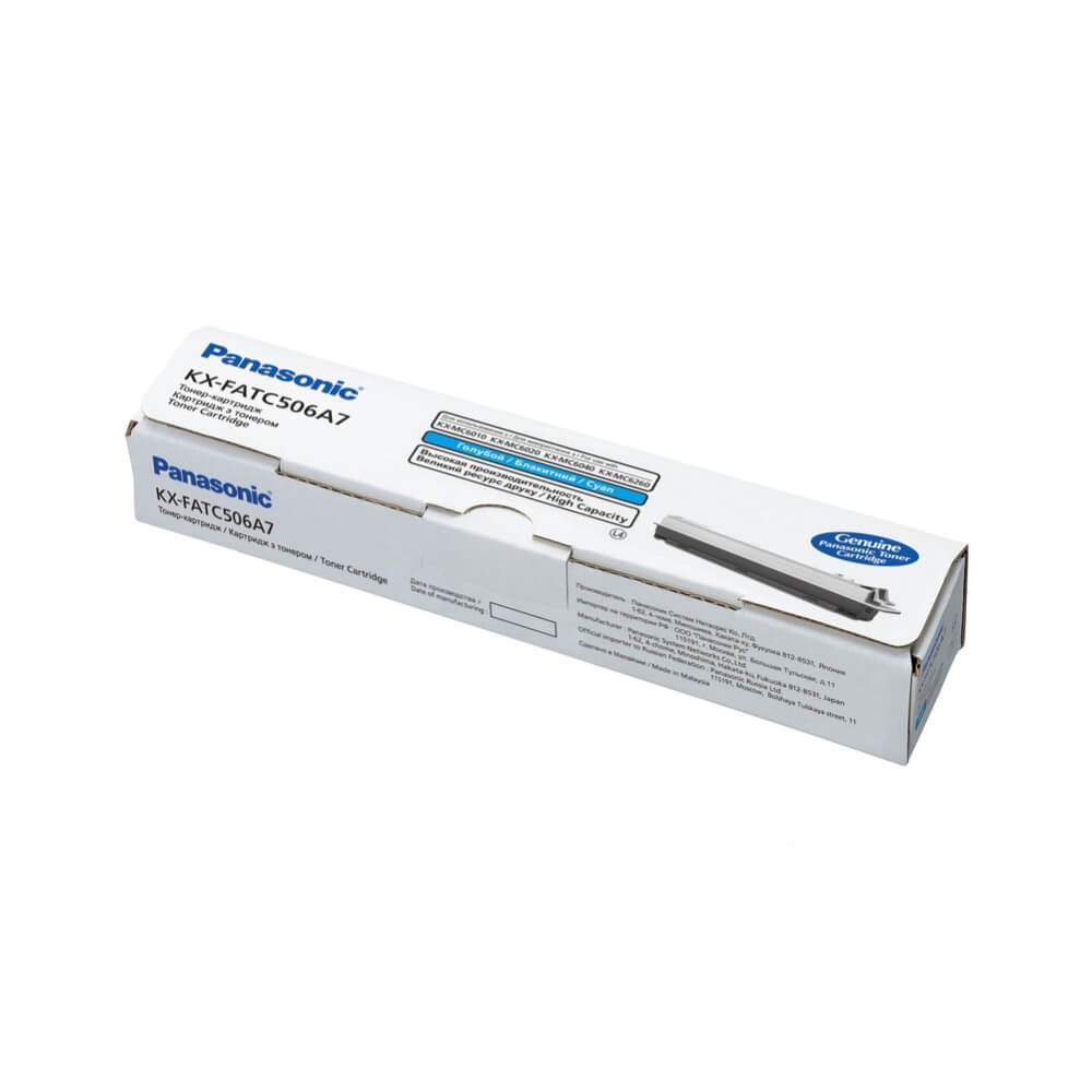 Оригинальный лазерный тонер-картридж Panasonic KX-FATC506A/ KX-FATC506A7 для Panasonic KX-MC6020, голубой, 4000 страниц Оригинальный лазерный тонер-картридж Panasonic KX-FATC506A/ KX-FATC506A7 для Panasonic KX-MC6020, голубой, 4000 страниц