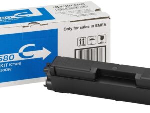 Оригинальный лазерный тонер-картридж Kyocera TK-580C (TK580C) 1T02KTCNL0 для Kyocera FS-C5150DN, голубой, 2 800 страниц