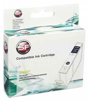 Совместимый струйный картридж SuperFine Epson T0824 Stylus T50/T59/R270/290/295/390/RX590/610/690/TX650/700/800 yellow Совместимый струйный картридж SuperFine Epson T0824 Stylus T50/T59/R270/290/295/390/RX590/610/690/TX650/700/800 yellow