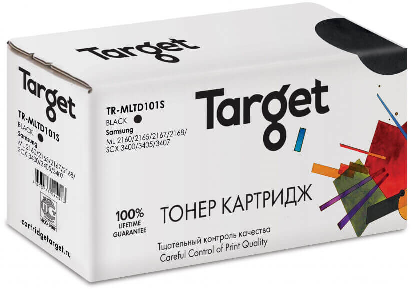 Картридж TARGET совместимый Samsung MLT-D101S для ML 2160/2165/2167/2168/SCX 3400/3405/3407, 1.5k Картридж TARGET совместимый Samsung MLT-D101S для ML 2160/2165/2167/2168/SCX 3400/3405/3407, 1.5k