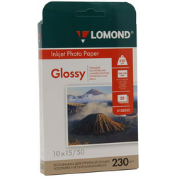 0102035 Фотобумага LOMOND Односторонняя Глянцевая 230г/м2,A6 (10X15)/ 50л. для струйной печати 0102035 Фотобумага LOMOND Односторонняя Глянцевая 230г/м2,A6 (10X15)/ 50л. для струйной печати