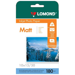 0102063 Фотобумага LOMOND Односторонняя Матовая, 180г/м2,A6 (10X15см) 50л. для струйной печати 0102063 Фотобумага LOMOND Односторонняя Матовая, 180г/м2,A6 (10X15см) 50л. для струйной печати
