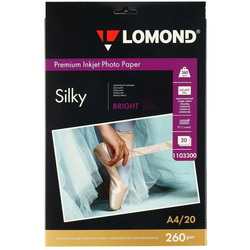 1103300 Фотобумага ПРЕМИУМ для стр.печати LOMOND А4 260 г/м2 односторонняя Bright Silky 20л 1103300 Фотобумага ПРЕМИУМ для стр.печати LOMOND А4 260 г/м2 односторонняя Bright Silky 20л