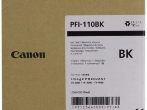 Оригинальный струйный картридж Canon PFI-110 BK 2364C001 для Canon TX-2000/ 3000/ 4000, черный, 160 мл. Оригинальный струйный картридж Canon PFI-110 BK 2364C001 для Canon TX-2000/ 3000/ 4000, черный, 160 мл.