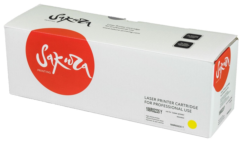 106R02235 Sakura картридж для XEROX, желтый, 6000 к. 106R02235 Sakura картридж для XEROX, желтый, 6000 к.