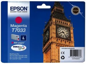 Оригинальный струйный картридж Epson T7033 (C13T70334010) для WorkForce Pro WP-4015DN, WorkForce Pro WP-4025DW, WorkForce Pro WP-4095DN, WorkForce Pro WP-4515DN, и др.