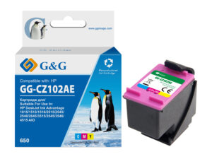Совместимый струйный картридж G&G GG-CZ102AE для HP DeskJet Ink Advantage 1015, DeskJet Ink Advantage 1515, DeskJet Ink Advantage 2515, DeskJet Ink Advantage 2545, и др.